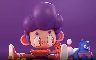 白无常C4D人物ip角色绑定动画教程（画质高清带工程素材）