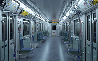 超精致地铁车厢场景模型max fbx obj格式