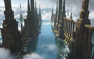 Blender创建壮观失落的亚特兰蒂斯3D&2D流程_超清画质 中文字幕