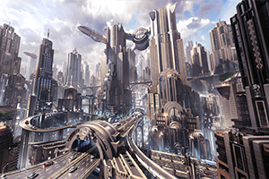 Kitbas3D Goliath歌利亚永恒复古风大都市/特大城市科幻建筑3D模型 包含贴图纹理