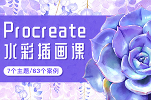 画久久丨iPad水彩插画课2021年8月结课（高清画质带笔刷）