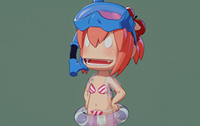 Blender Q版卡通人物花茶全流程案例（高清画质带素材）