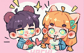 一只八子卡通头像团练2022年（高清画质带笔刷）