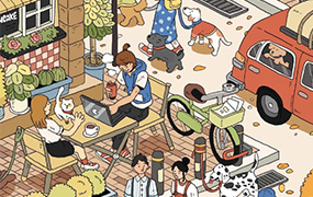 鲸字号Diamond虾饺场景插画搭建课第1期2023年（高清画质无素材）