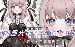 仙子狗尾巴花插画头像+立绘设计系统课第1期2023年（画质清晰无素材）