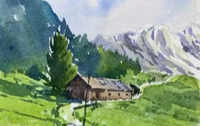 戈雅30老师水彩风景五合一基础+入门+进阶+创作+写生（画质清晰带课件）