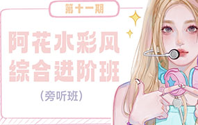 阿花水彩综合班第11期（高清画质带素材笔刷）