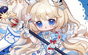 米果夹子Q版人物甜品装饰团练2024年（高清画质带笔刷课件）