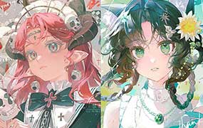 二右清透伪厚涂头像团练2025年（高清画质无素材）